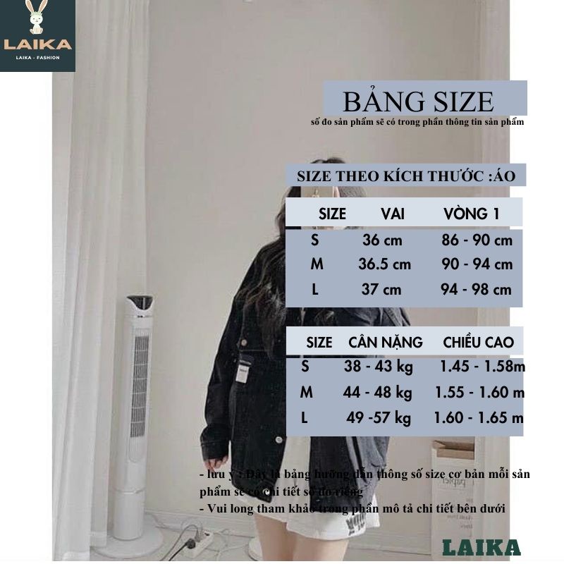 Áo Khoác Nữ Jean UNISEX Form Rộng Nam Nữ Màu Xanh và Đen - Áo khoác bò nữ form rộng suông - LAIKA