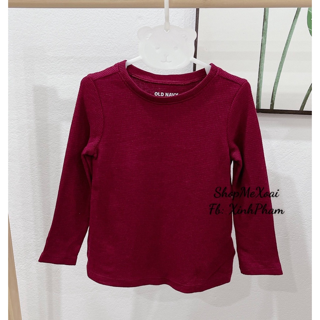 Áo thun dài tay Hiệu Oldnavy vải cotton cho bé xuất dư xin màu đổ mận