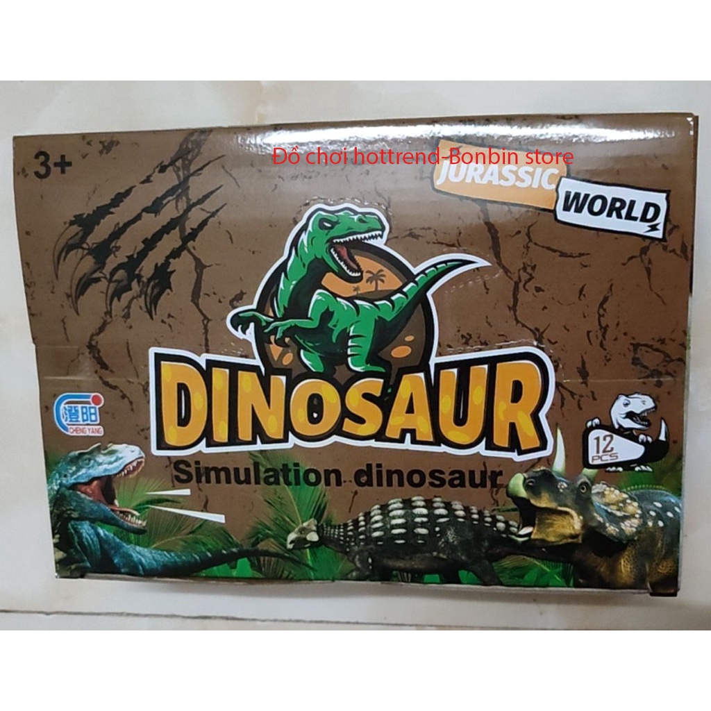 Bộ đồ chơi mô phỏng mô hình 12 con khủng long kỉ Jurassic World Dinosaurs siêu thật hàng cao su cao cấp không mùi