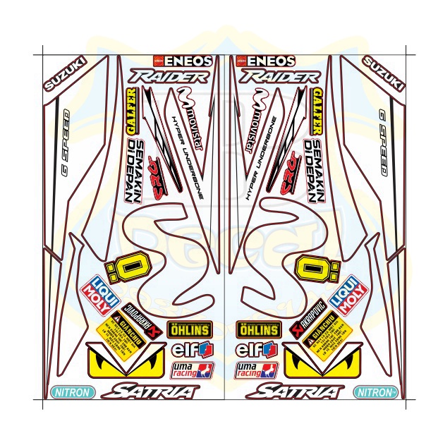 ( Quí khách vui lòng mang ra tiệm cho thợ dán ) Tem raider satria fi movistar đen