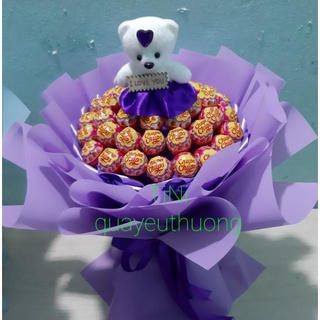 Bó hoa kẹo chupa chups + gấu