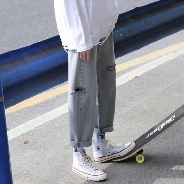 Quần jean baggy nam rách gối,rách cạnh mã RGC01 hot 2022 phng cách hàn quốc