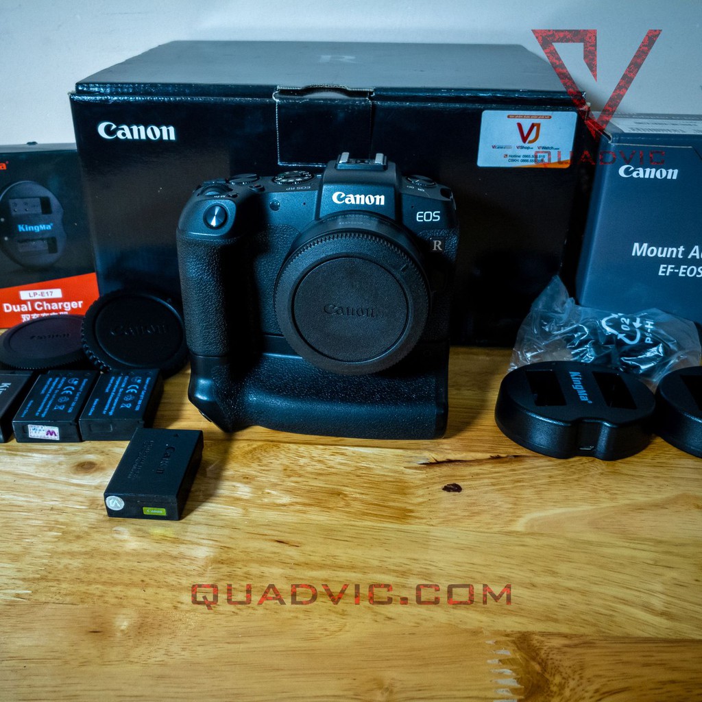 Combo máy ảnh Canon RP + ngàm chuyển Canon EOS R RF-EF + phụ kiện pin cáp Wasabi | BigBuy360 - bigbuy360.vn