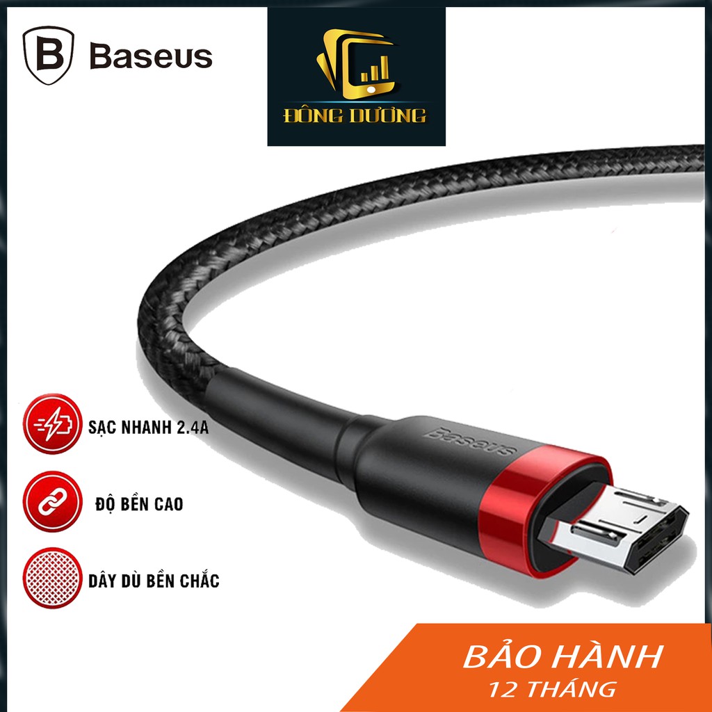 Dây sạc nhanh Baseus Cafule Micro sạc nhanh 2.4A, quick charge 3.0, siêu bền, chính hãng - Đông Dương