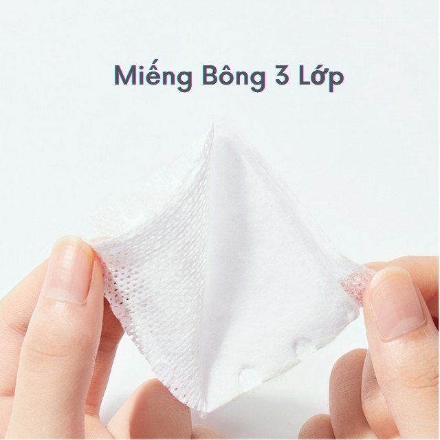 [228 Miếng] Bông Tẩy Trang Cotton Tự Nhiên 2 Mặt 3 Lớp Gói 228 Miếng Tẩy Trang Và Làm Sạch Bụi Bẩn Trên Da