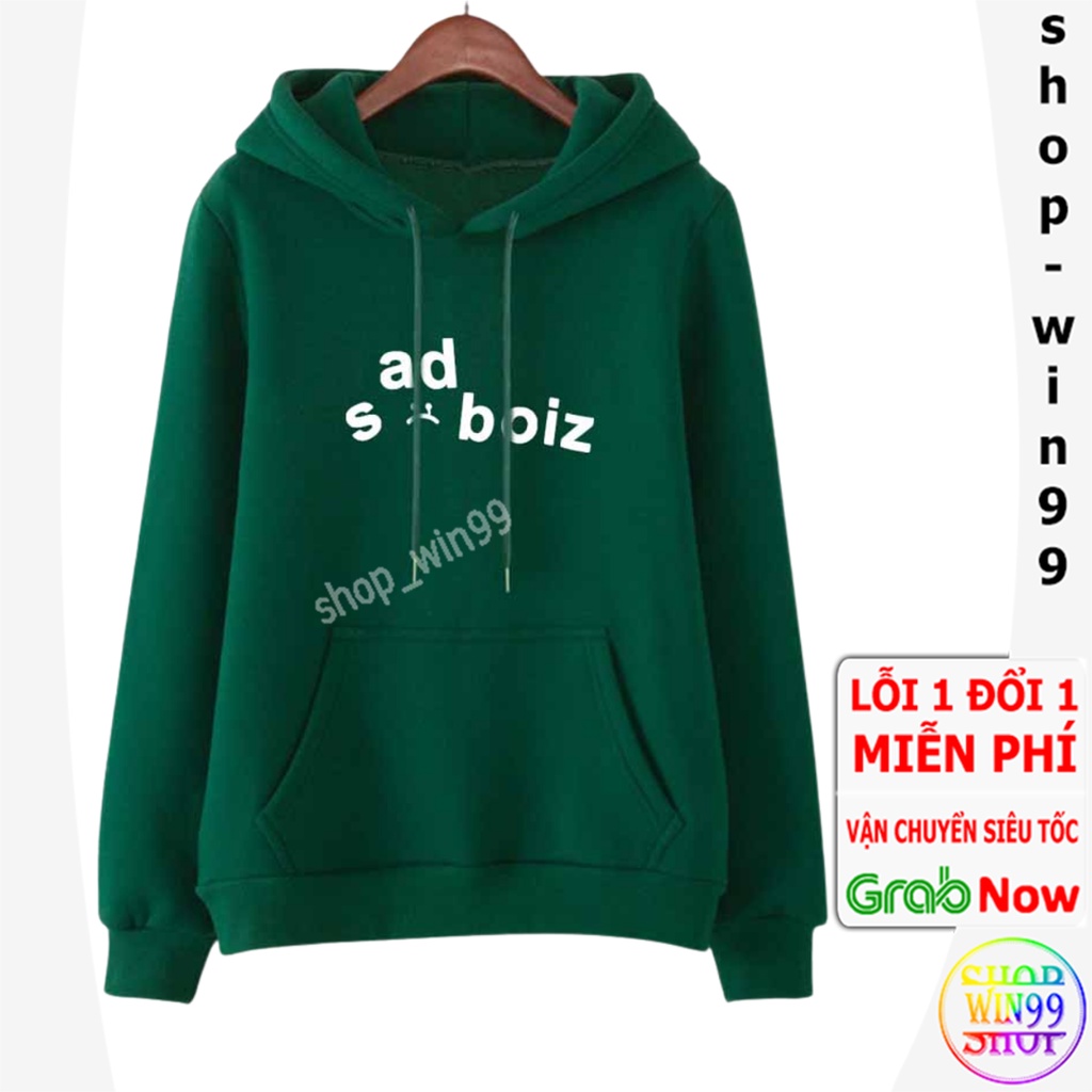 ❤ HÓT ❤ Áo Hoodie Nam nữ nỉ cotton dáng rộng màu trắng đen hồng tím cổ tròn dài tay có nón phong cách Hàn Quốc