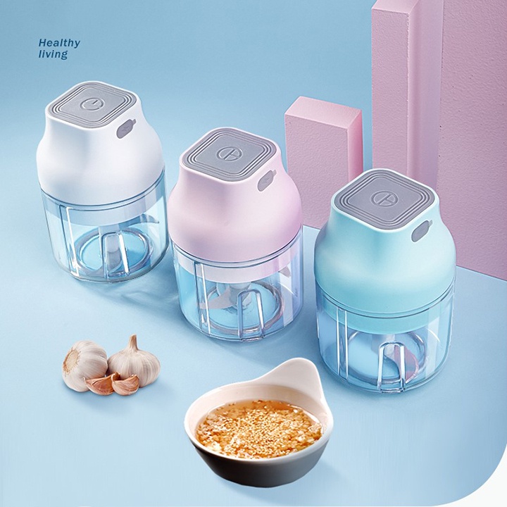 Máy xay gia vị mini đa năng sạc pin lưỡi dao 3 cánh chống rỉ, công suất 45W dung lượng pin 1200mAh thể tích 250ml
