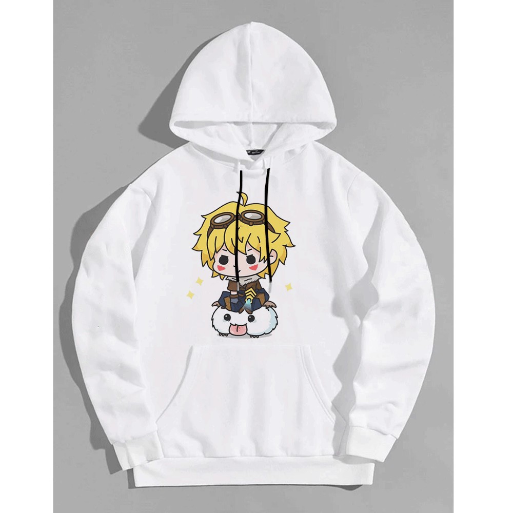 Áo Khoác Nỉ Bông, Áo Hoodie Liên Minh Huyền Thoại: EZREAL Chibi Kiểu Dáng Unisex - Green Tee