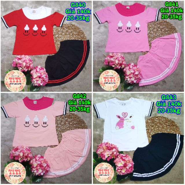 Bộ đầm thun lệch vai