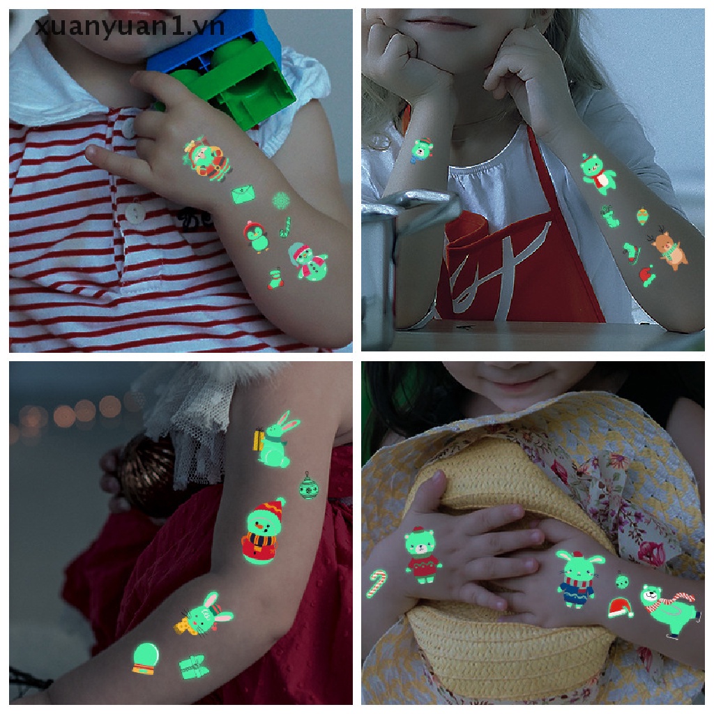 Hình Xăm Dán Phát Quang Chống Thấm Nước Phong Cách Giáng Sinh Độc Đáo