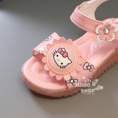 Giày Sandal Kitty Quai Dán Mềm Êm Chân Cho Bé