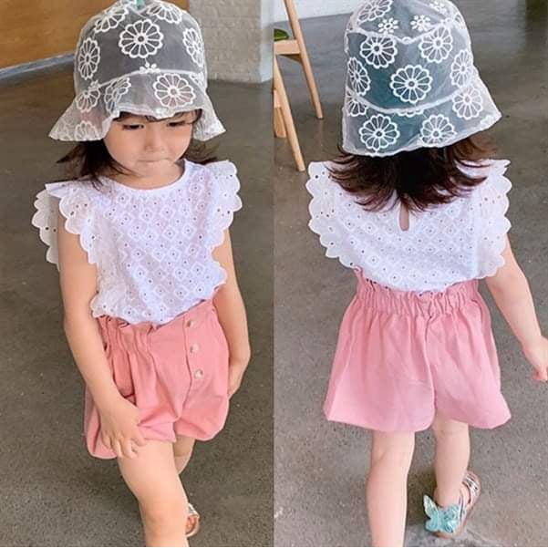 Áo hè ren trắng bé gái cực xinh 1773 Cho Bé Gái - Jumping Beans Official Store
