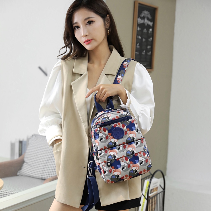 Ba Lô Nylon Họa Tiết Hoa Phong Cách Mới Cho Nữ