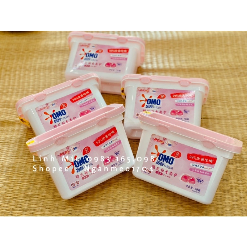 Viên giặt OMO hương hoa anh đào