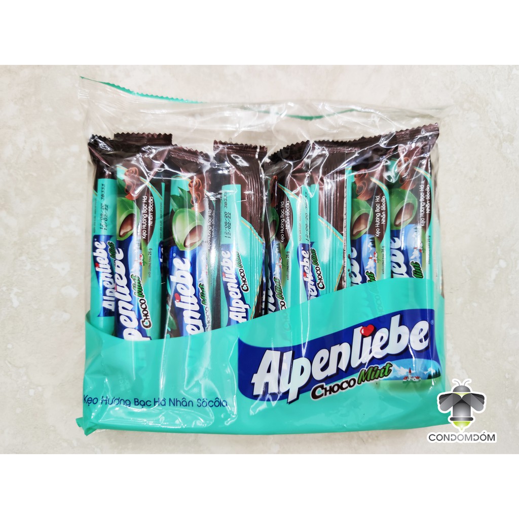 Túi 16 thỏi - thanh kẹo Alpenliebe Choco Mint bạc hà nhân sô cô la - socola - chocolate siêu hot hit
