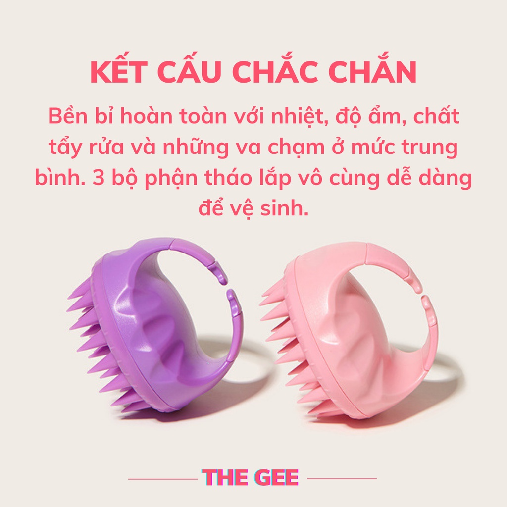 Lược gội massage đầu NHẬT BẢN, gai silicone siêu mềm, giảm rụng tóc, giảm gàu ngứa