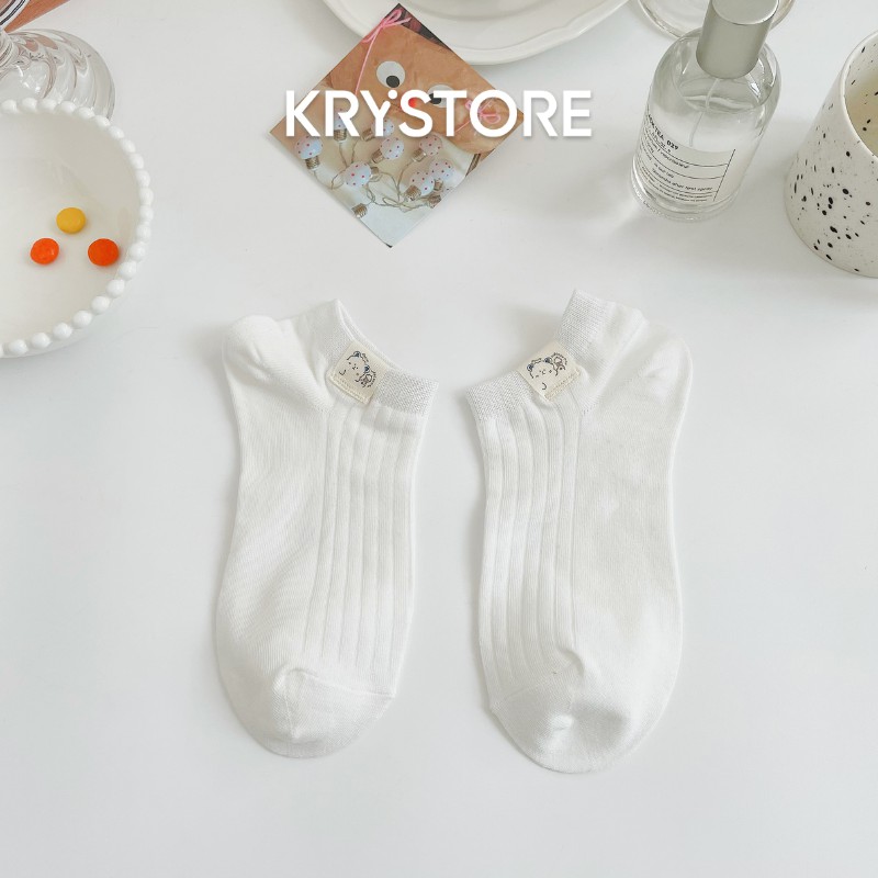 Tất trắng ngắn cổ chất đẹp hình các con vật cute dễ thương NC02