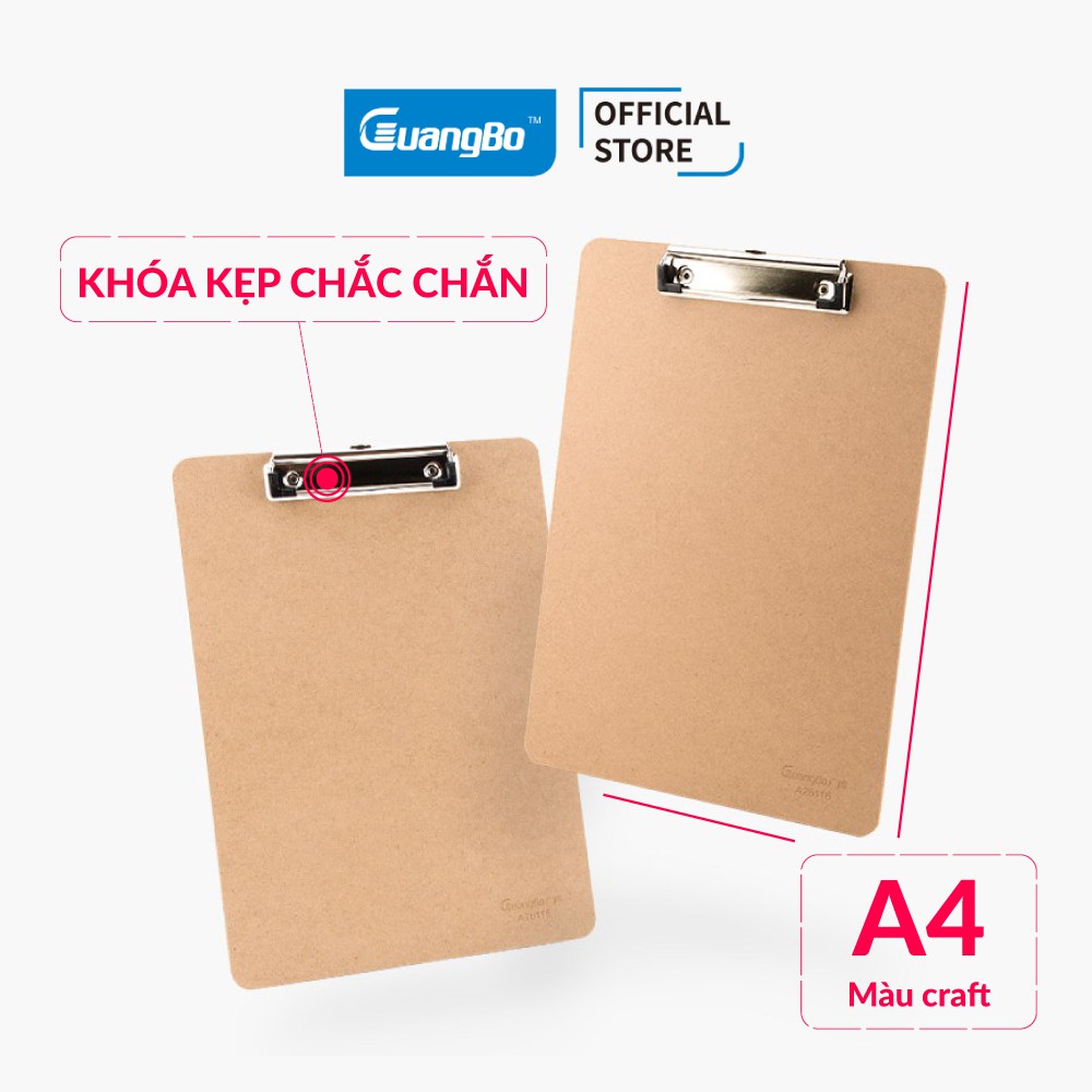 Trình ký gỗ kẹp tài liệu GuangBo A4 A26116 màu craft