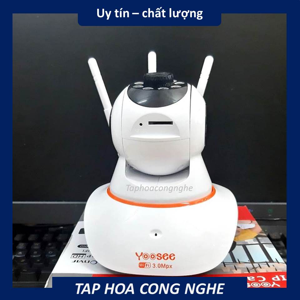 Camera wifi app YOOSEE 3 râu - 8 led hỗ trợ flash quay đêm có màu không cổng LAN