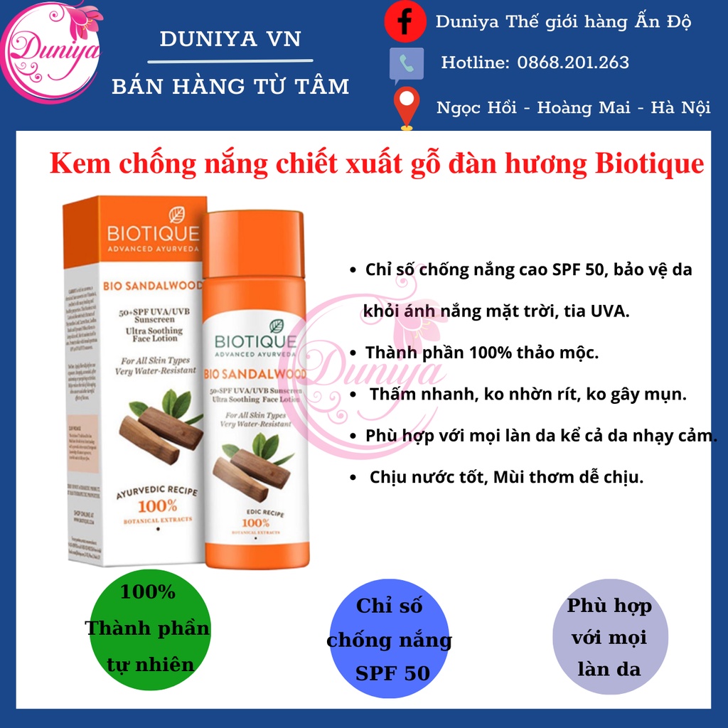 Kem chống nắng Biotique Bio Sandal Wood