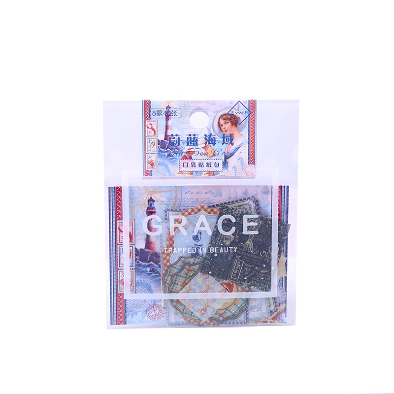 Sticker Fuyu X9959 trang trí Scrapbook, sổ tay, vở  (set 40 stickers) - [ 095 ]