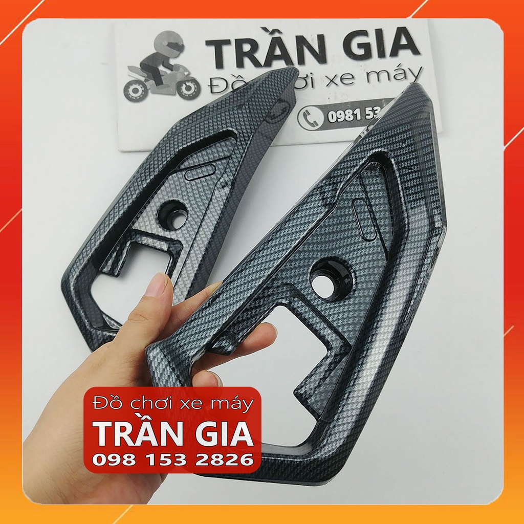 Ốp gác chân sau lớn xe SH 350i sh350i sh350 350 năm 2022 xi inox carbon cacbon - phụ kiện trang trí xe sh