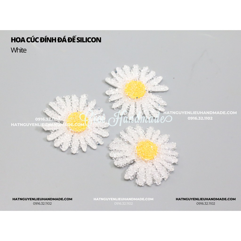 Hoa cúc mới nhất 2021 đính đá đế silicon