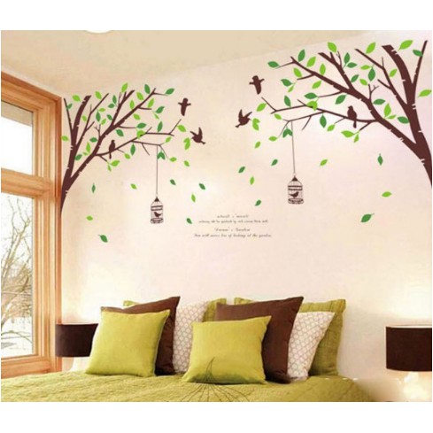 Decal trang trí nhánh cây lá rơi