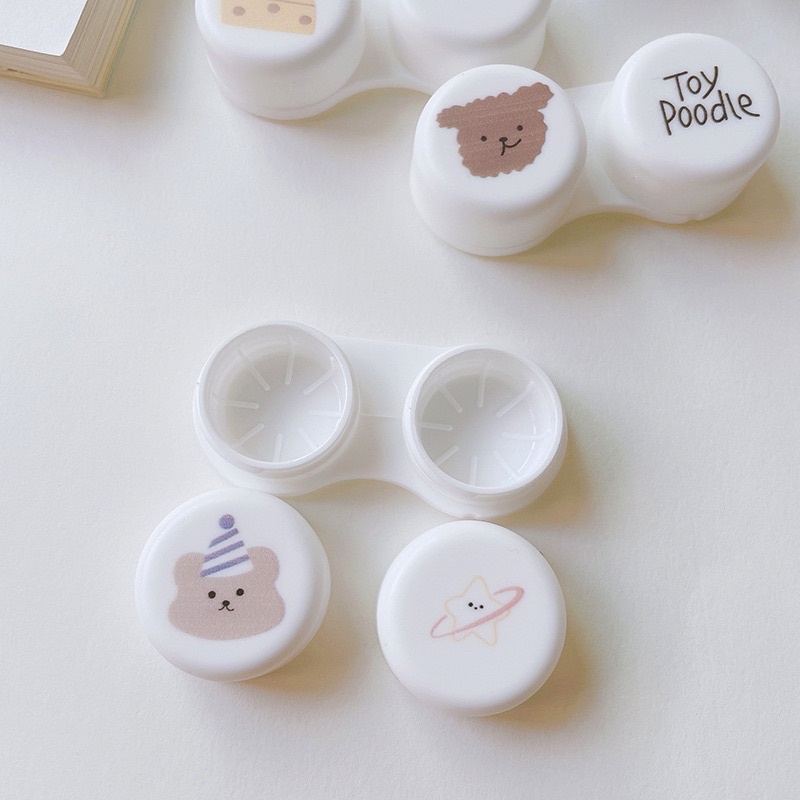 Khay Lens 6 Cặp Trắng Mới Dễ Thương - Case Đựng Lens