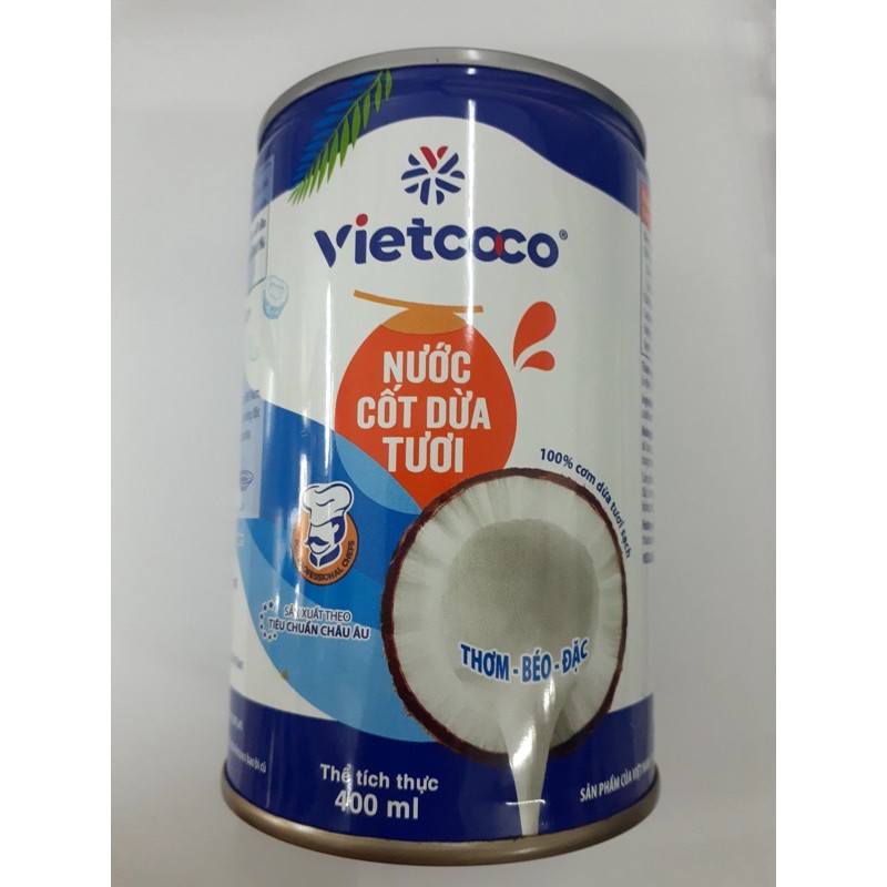 (Mẫu mã mới ) Nước Cốt Dừa Vietcoco 400mp