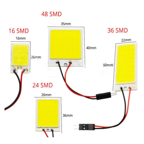 Đèn Led T10 W5w 16 24 36 48 COB 12V Ánh Sáng Trắng Trang Trí Nội Thất Xe Hơi