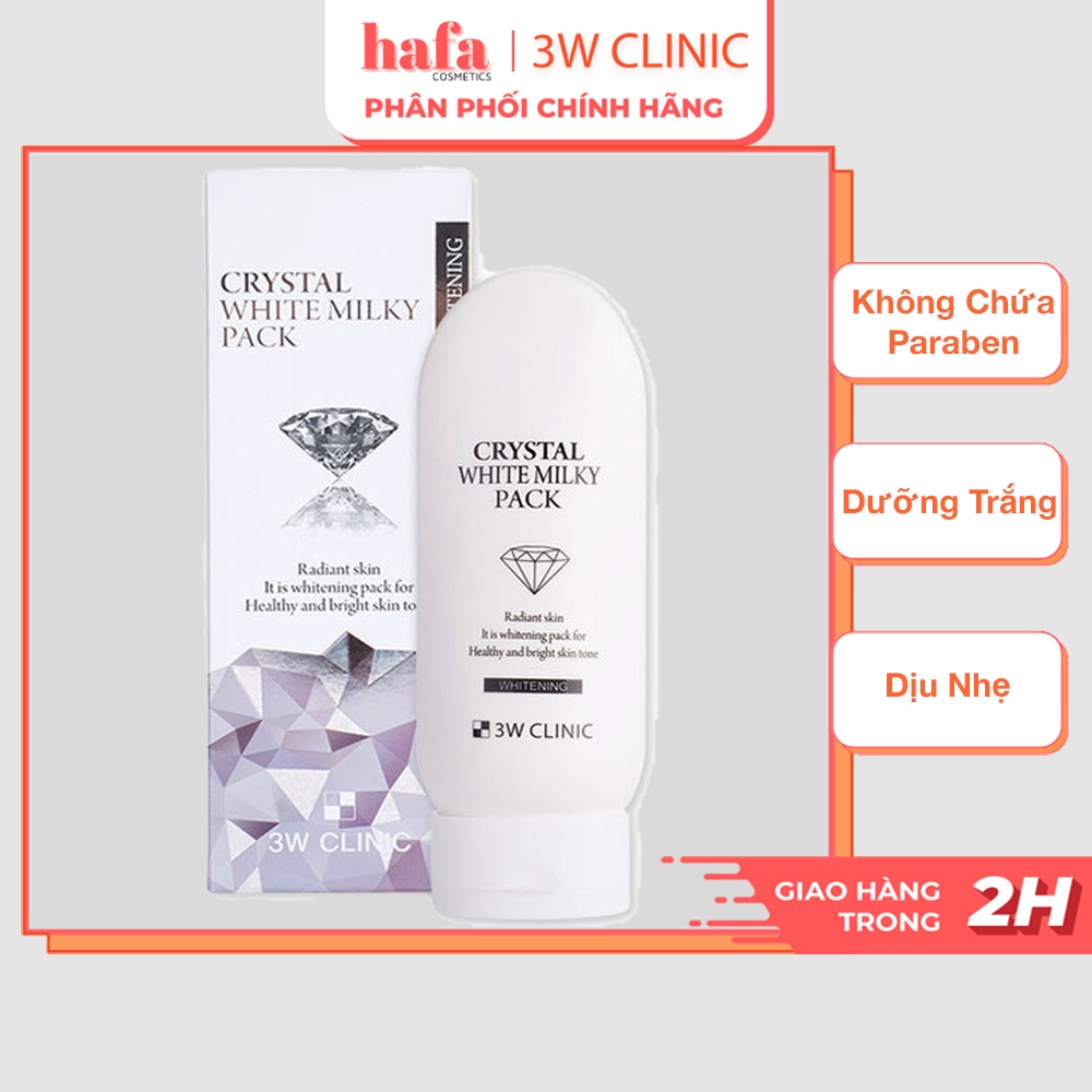 Kem Ủ Trắng Toàn Thân 3W Clinic Crystal White Milky Pack 200g