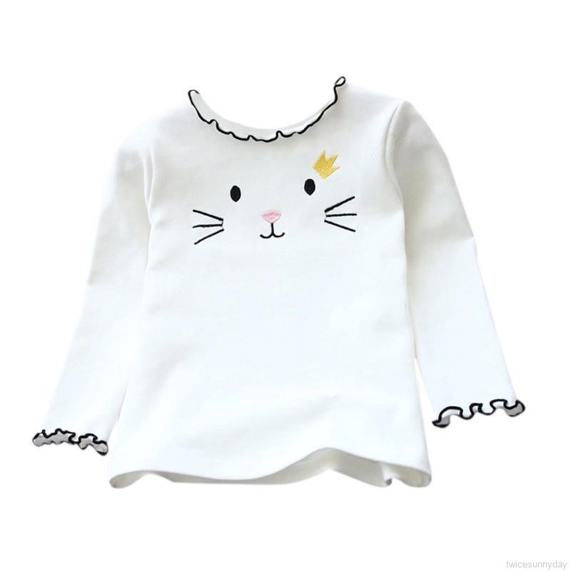 Áo thun dài tay in hình cô gái dễ thương cho bé