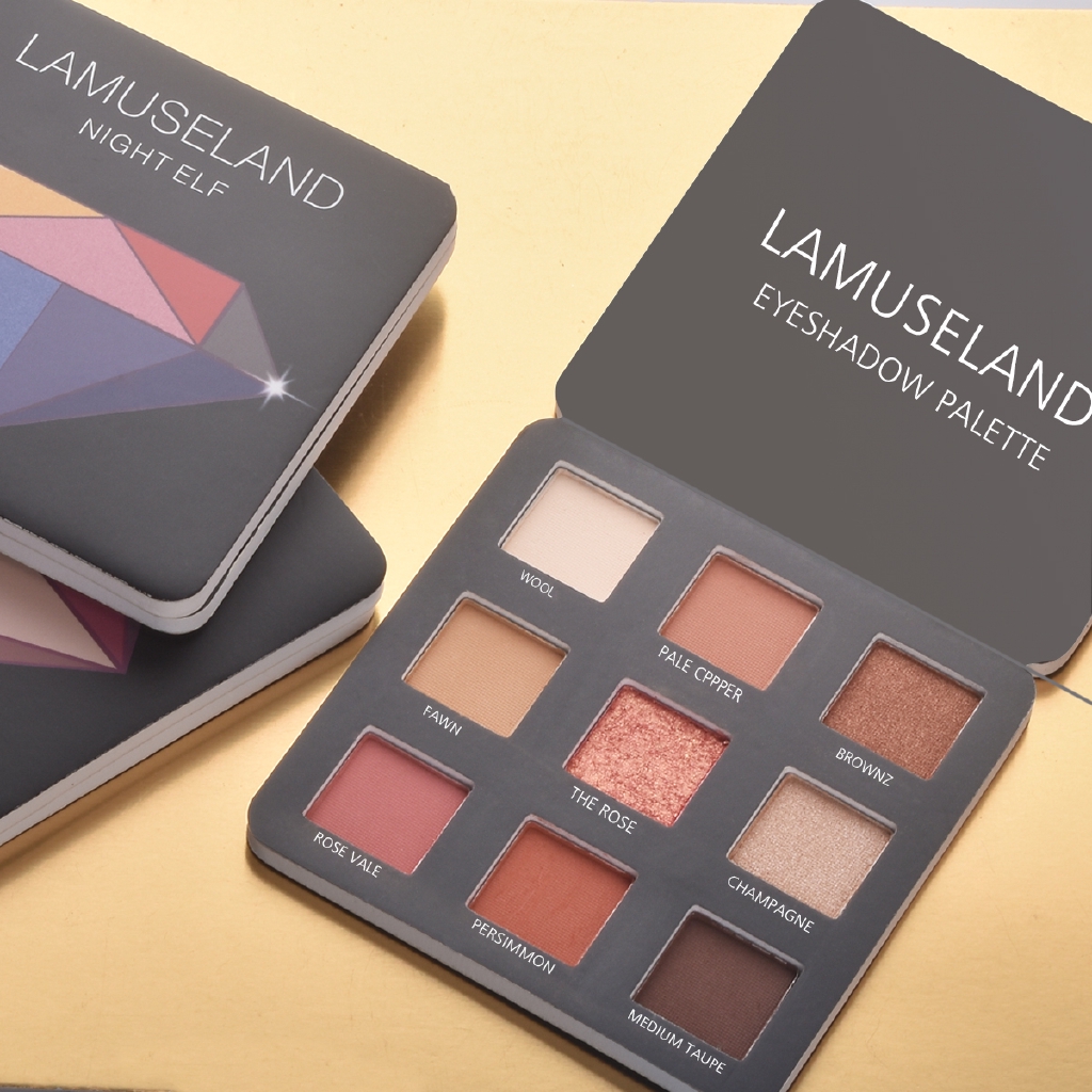 Bảng phấn mắt LAMUSELAND LA33 33gx2 9 màu không thấm nước ánh ngọc trai mịn màng | BigBuy360 - bigbuy360.vn