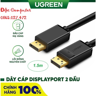 Dây displayport 1,5m 2 đầu dương hỗ trợ 4k 3d chính hãng ugreen 10245 cao cấp