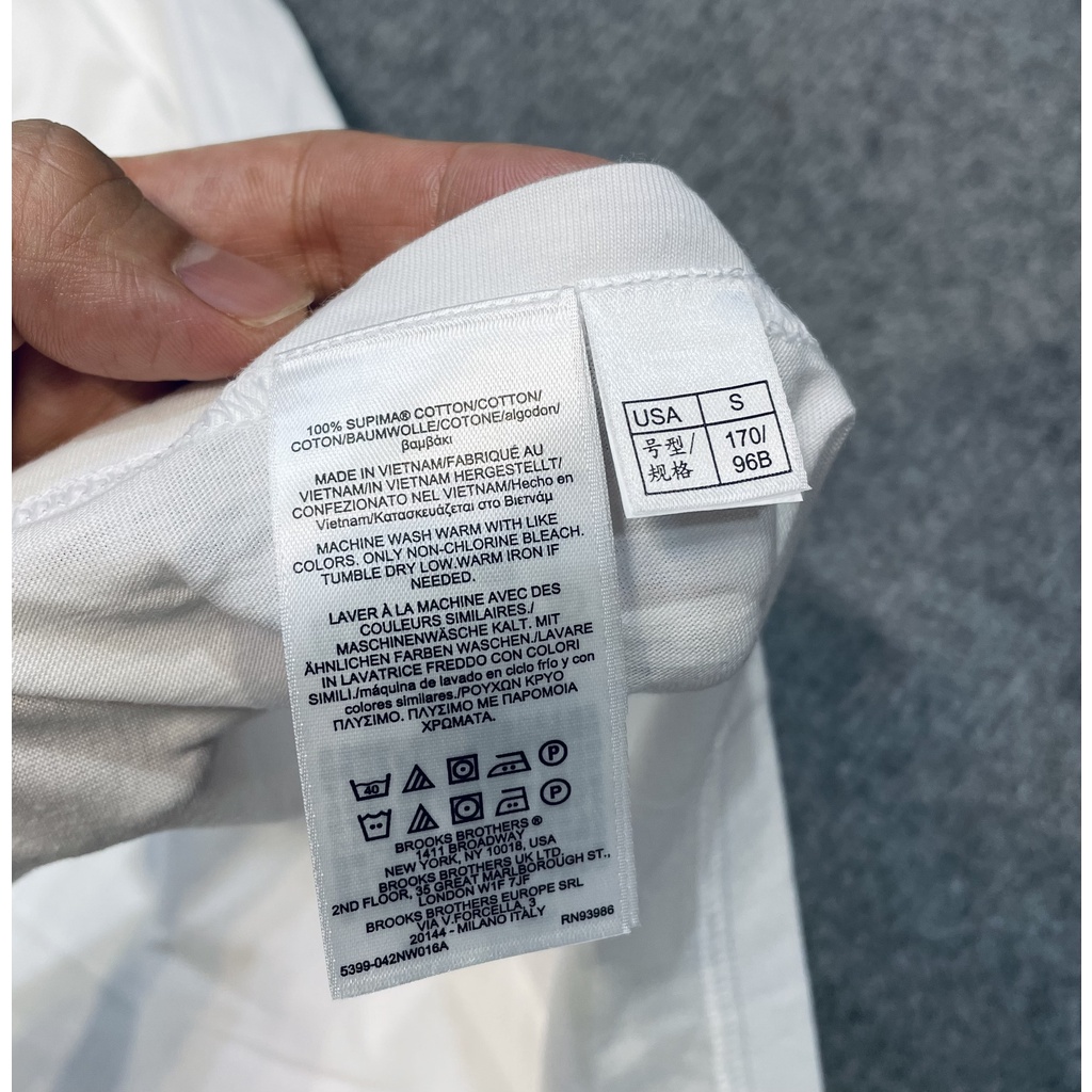 Áo phông nam trắng trơn cao cấp chất cotton 100%  xuất mỹ BR00K