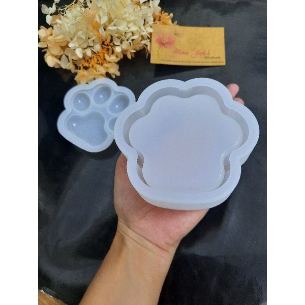 Khuôn hộp đựng hình bàn chân mèo - Paw Cat Box Mold - Resin Handmade - ❄HanaYuki❄