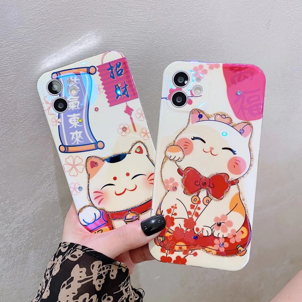 Ốp Điện Thoại Hình Mèo May Mắn Cho Iphone 12 11 Pro Max Xr Xmax Se2 | BigBuy360 - bigbuy360.vn