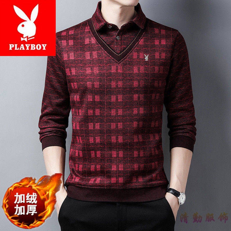 Kemeja Áo Len Dài Tay Giả Hai Lớp Dày Dặn Thời Trang Mùa Đông Cho Nam | BigBuy360 - bigbuy360.vn