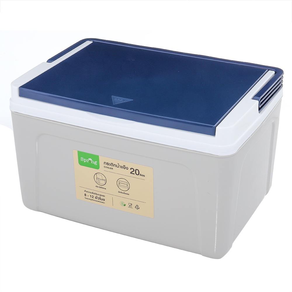 HomeBase SPRING Thùng đựng đá giữ nhiệt bằng nhựa 20L của Thái Lan W32XD45XH28cm màu xanh dương/xám