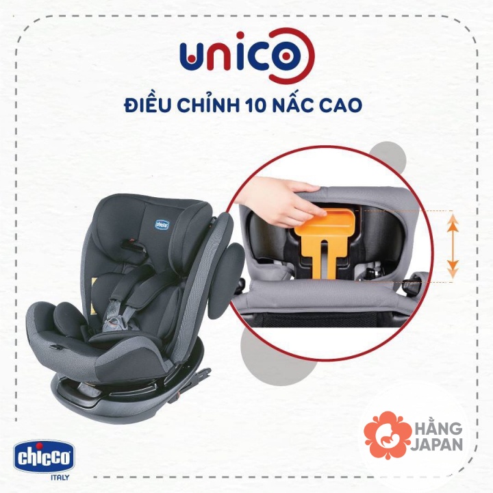 Ghế ngồi ô tô cho bé Chicco UNICO ISOFIX xoay 360 độ, từ sơ sinh đến 12 tuổi - HÀNG CHÍNH HÃNG bản LIMITED