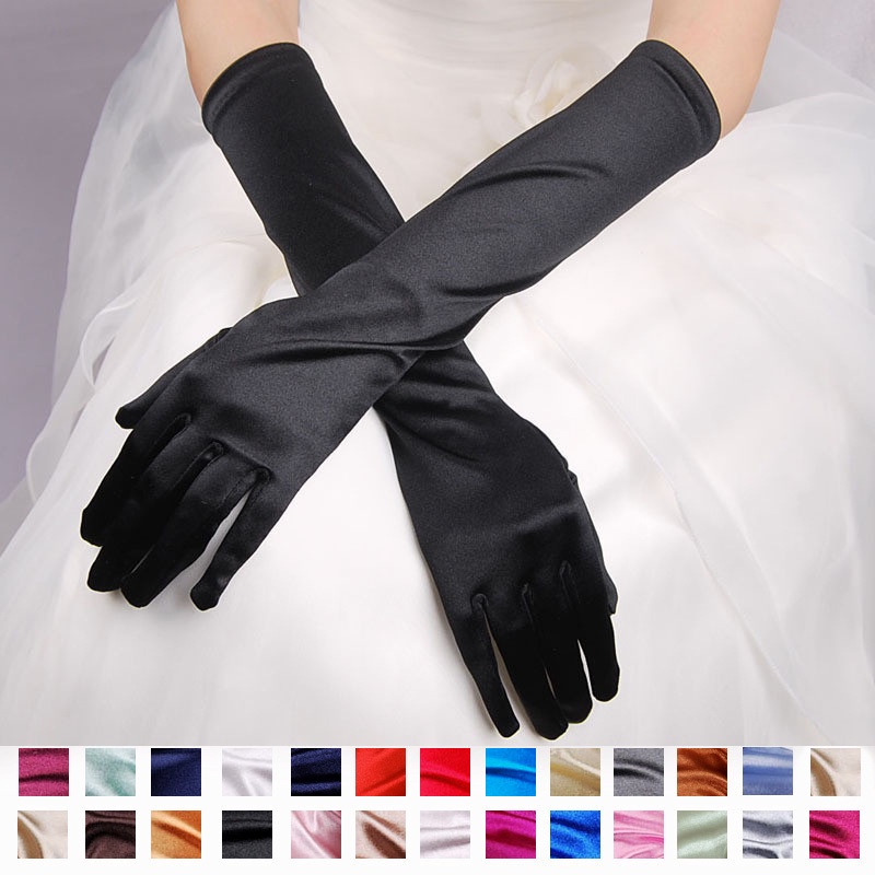 Bridal Gloves Satin Long Satin Retro Wedding Jewelry Travel Sun Protection Wedding Dress Wedding Glo