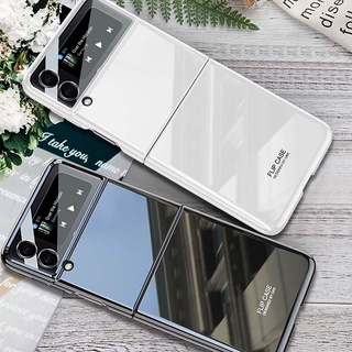 Ốp điện thoại kính cường lực cứng siêu mỏng cho Samsung Galaxy Z Flip 3