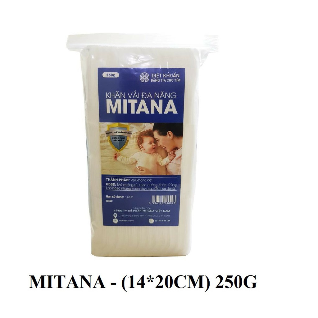 Khăn vải khô đa năng cho bé MITANA 250G, kích thước(14*20cm) 250g (combo3)