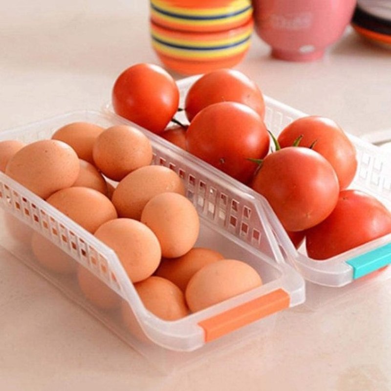 1 Khay Nhựa Đựng Đồ Dùng Có Tay Cầm Xếp Chồng Đa Năng Màu Sắc Ngẫu Nhiên