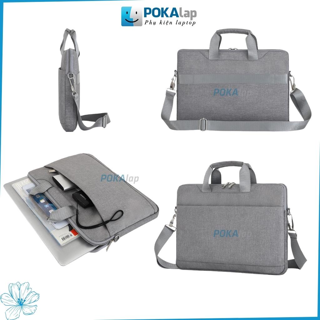 Túi chống sốc đựng laptop POKA51 chống thấm nước LÓT NHUNG có quai đeo 13 inch 14 inch 15 inch 15.6 inch - POKALAP