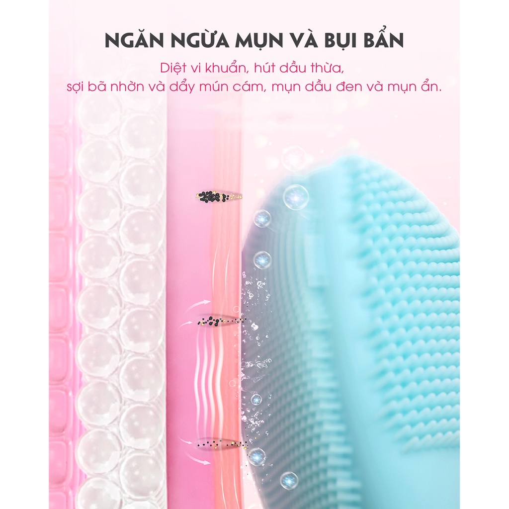 Máy Rửa Mặt Công Nghệ Sóng Âm Máy Rửa Mặt FOREVER Mini Làm Sạch Bụi Bẩn Chất Nhờn Massger Mặt Cho Da Mịn Màng Căng Bóng