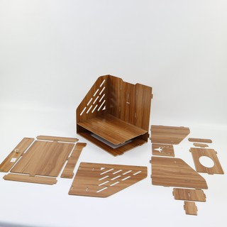 Khay Gỗ Để Bàn Dụng Cụ Lưu Trữ Giấy Tờ KS-08