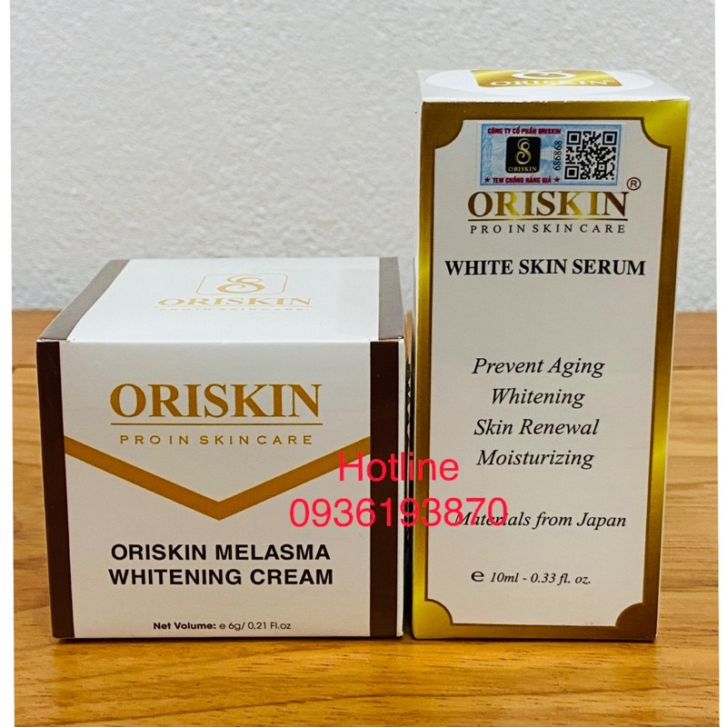 ✅ Bộ Kem Nám Tàn Nhang, Dưỡng Trắng, Mờ Thâm, Gồm Kem Oriskin Melasma Whitening Cream Và Serum Oriskin White Skin Serum