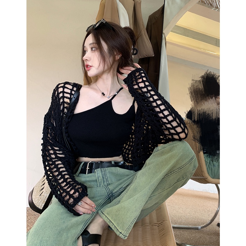 Áo Khoác cardigan Dệt Kim Tay Dài Chống Nắng Thời Trang Cho Nữ